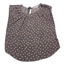 LC Lauren Conrad | Gray & Beige Polka Dot Sleeveless Top | Women's Size M