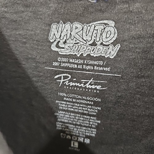 Camiseta Primitive Naruto Shippuden Champion Colaboración Talla L Lavada Negra Gráfica - Imagen 4 de 9