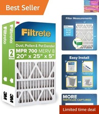 20x25x5 AC Furnace Air Filter, MPR 700, MERV 8, Fits Trion Air Bear  Carrier...