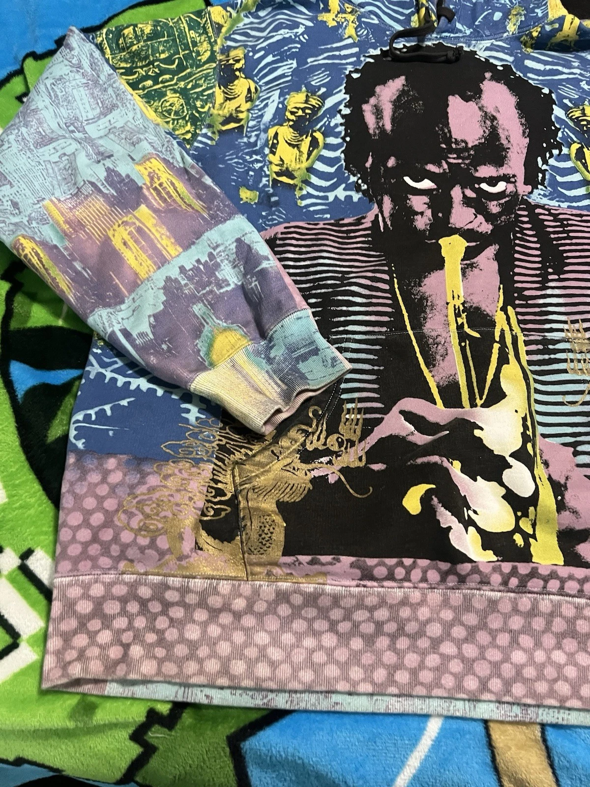 ?RARA? SS20 SUPREME FELPA CON CAPPUCCIO UOMO XL MILES DAVIS 9 5 10 USATA IN OTTIME CONDIZIONI ??