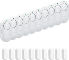 10-Pack White Door Window Alarms 120dB Loud Entry Magnetic Sensors for Security