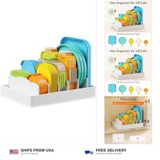 Lifewit Kitchen Cabinet Organizer for Food Contanier Lid with 7 Sections Li...