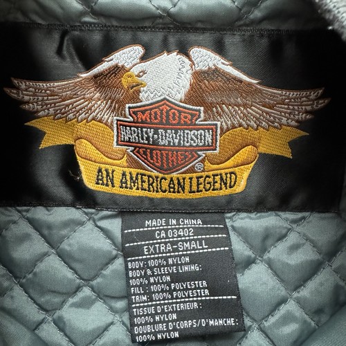 Vintage Harley Davidson Cam 88 Jacket Men XS Green Motorcycle Bomber Flight Twin - Picture 3 of 11