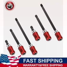 6 pc 1/4 Hex Shank Screwdriver Quick Release Magnetic Extension Holder Drill Bit