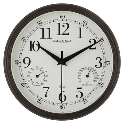 Mainstays 8.75'' Indoor/Outdoor Antique Bronze Round Arabic Analog Wall Clock