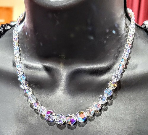 Handmade Swarovski crystal 17 inches necklace sterling silver clasp - Picture 4 of 4