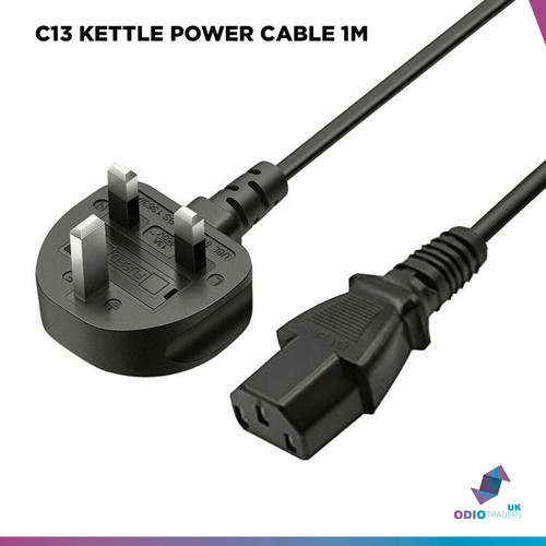 Power Cable 3 Pin UK Plug For PC Monitor TV C13 Cord C5 / C7 IEC Kettle Lead 1M - Picture 4 of 4