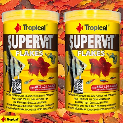 Tropical Supervit Flakes 2x 1L Flockenfutter Aquarium Sparpack