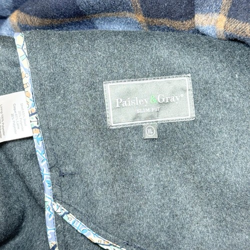 Paisley & Gray Blue Buffalo Plaid Shacket Wool Blend Men’s Size XL - Picture 8 of 10