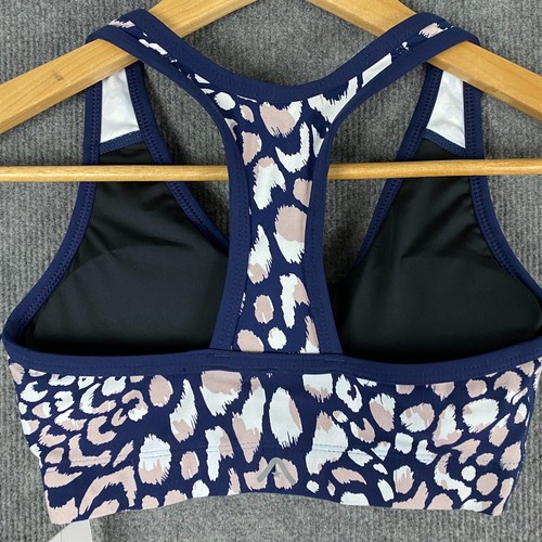 Rockwear Sports Bra Womens 6 Blue White Platinum Cool Urban Padded Front Zip NEW - Picture 12 of 13