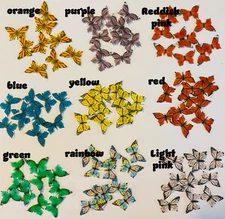 10 Tiny 3D edible butterflies for cake pops, cupcakes, pretzel rods CHOOSE COLOR