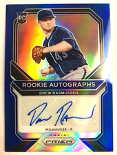 2021 Panini Prizm #RA-DR DREW RASMUSSEN Rookie Auto Blue Prizm SP /149 RC