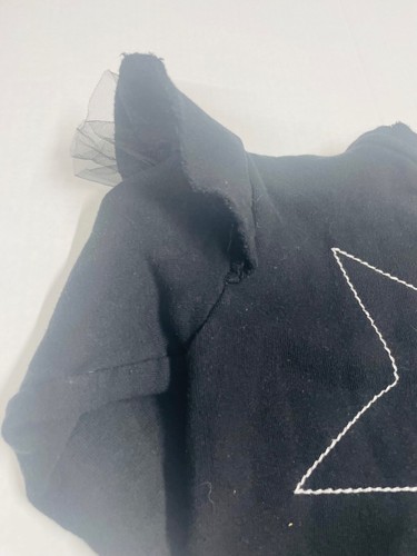 nununu Youth Girls size 6/7 Black Sweatshirt Star on back fun shoulder details - Picture 22 of 23