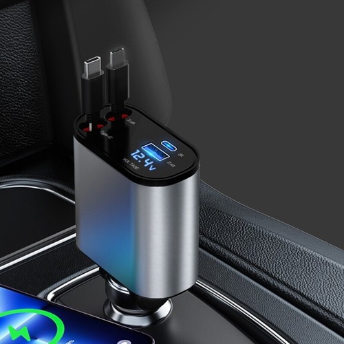 USB C Car Charger PD20W Retractable Car Charger Fast Charging Power Deliver - 第 2/8 張圖片