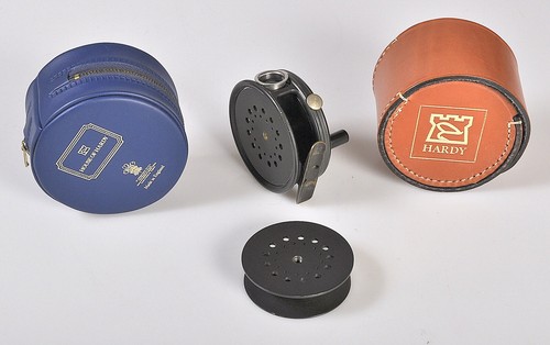 HARDY PERFECT 3 1/8 NARROW SPOOL + 1 bobine supplémentaire + 1 Etui cuir Hardy