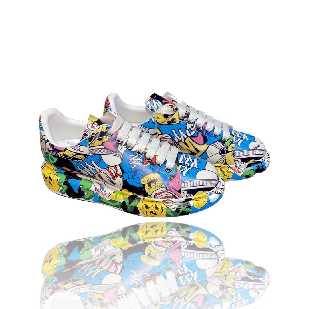 VERY RARE Alexander McQueen Oversized Low Top Sneaker Mens US 12/EU 46  Graffiti | eBay