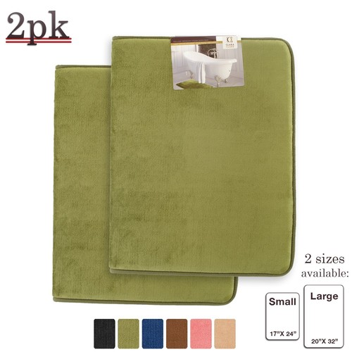 2er Pack: Luxuriöse Badematte Memory Foam gefüllt rutschfest saugfähig Badvorleger - Bild 9 von 12