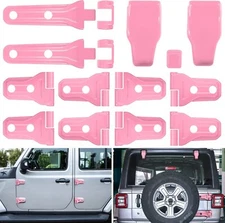 23x Exterior Accessories Decoration Cover Trim Kit for 18+ Jeep Wrangler JL Pink