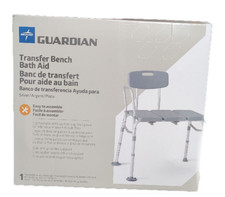 Medline Guardian Transfer Bench G3-100KBRX1 With Back Shower Bath Seat Open Box