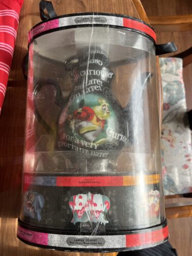 Disney Alice in Wonderland Tea Pot with Cup and Travel Cup Set Open Box