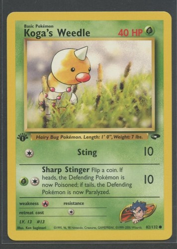 Koga's Weedle 1st Edition | Gym Challenge 82/132 | Pokemon Card EN NM 2000 - Picture 1 of 5