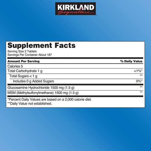 Kirkland Signature Joint Health Supplement 1500 + 1500, 375 tabletas, versión de EE. UU. - Imagen 4 de 9