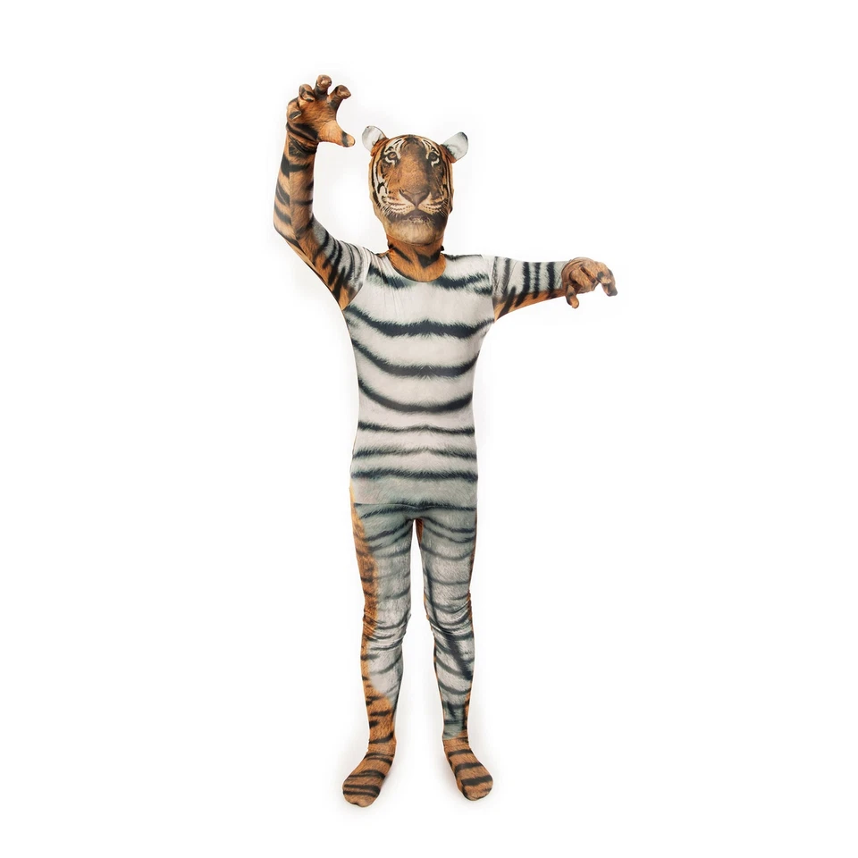 Niños Tigre Morphsuit Niños Niñas Gato Grande Animal Traje Halloween Disfraz Foto 4 de 4