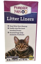 FOREVER PALS Cat Litter Box Liners 6 Jumbo Sized C0102 36x19 inch