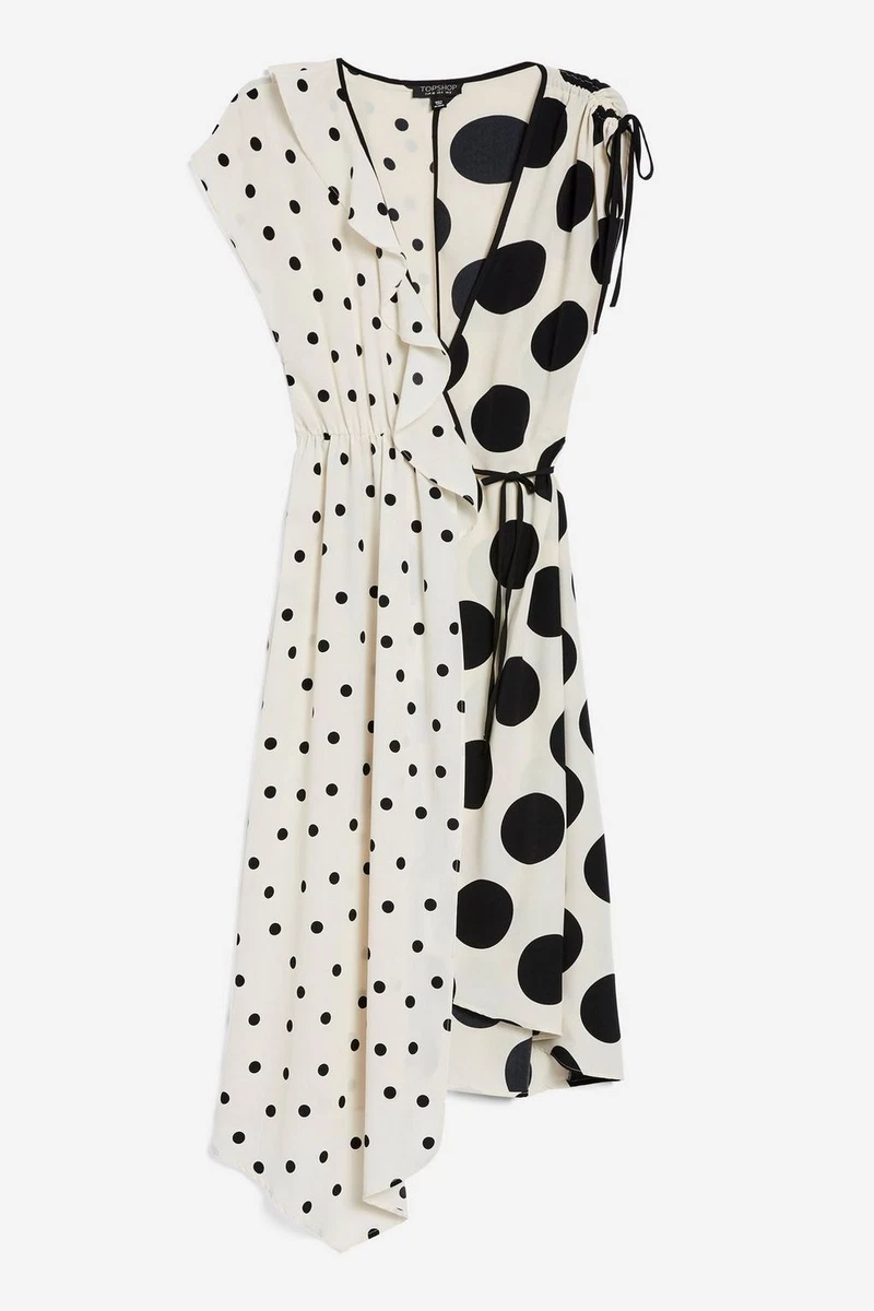 Topshop black and white polka hotsell dot dress