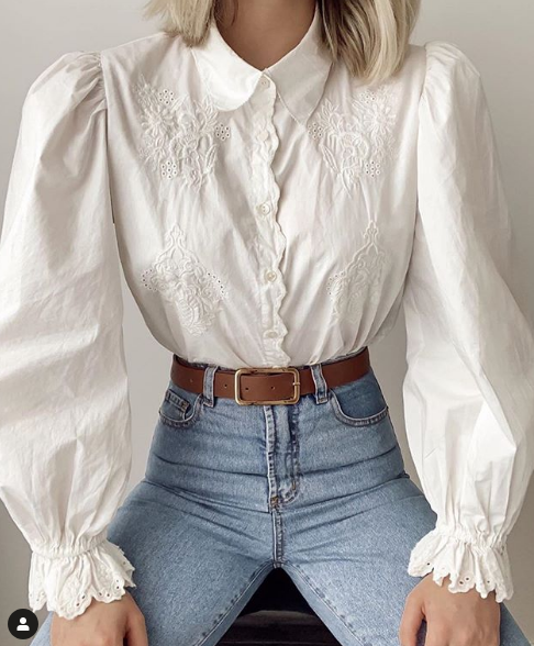 zara embroidered blouse with ruffles