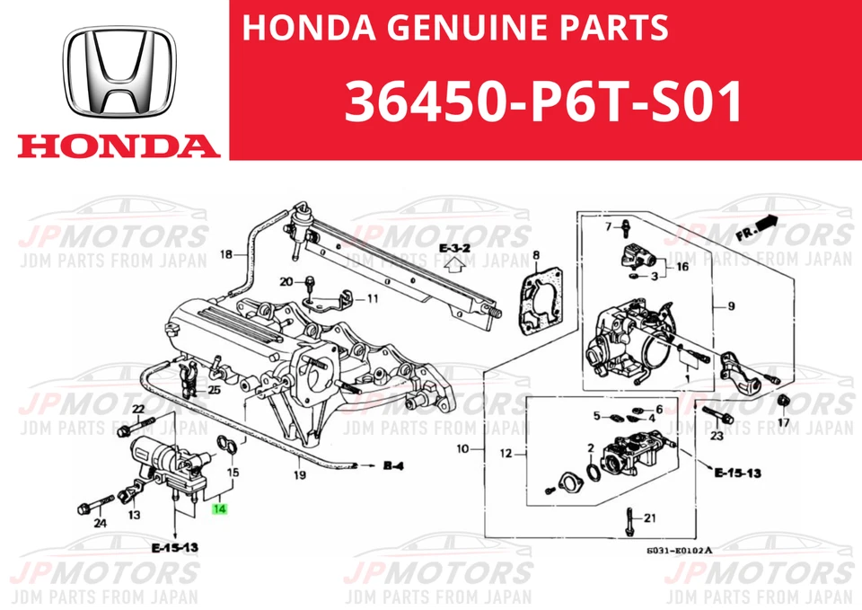 HONDA Genuine CIVIC INTEGRA Fuel Injection Idle Air Control Valve 36450-P6T-S01 - Image 2 of 4
