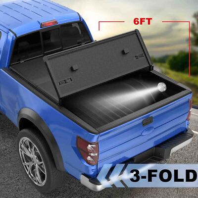 Hard Tonneau Cover For 2004-2012 GMC Canyon Chevrolet Colorado 6 FT Bed Tri-Fold