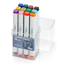 Copic Classic, Alcohol-based Markers, 12pc Set, Basic