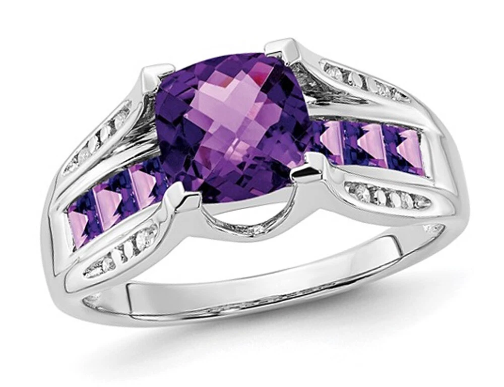 Cushion cut deals amethyst ring