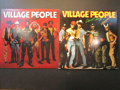 3 Village People LP lot, Macho Man, 2LP Live and Sleazy, both EX vinyl