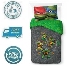 New Teenage Mutant Ninja Turtles Kid Comforter Pillowcase 2pc Set Twin / Full