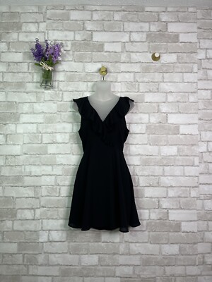Lulu's Black Flowy A-Line Little Black Dress