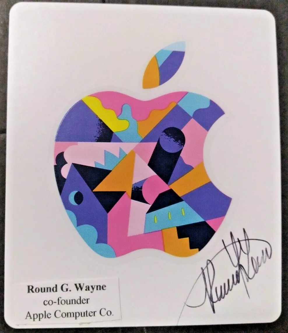 RONALD G WAYNE APPLE COMPUTERS LOGO CREATOR DESIGNER SIGNED APPLE