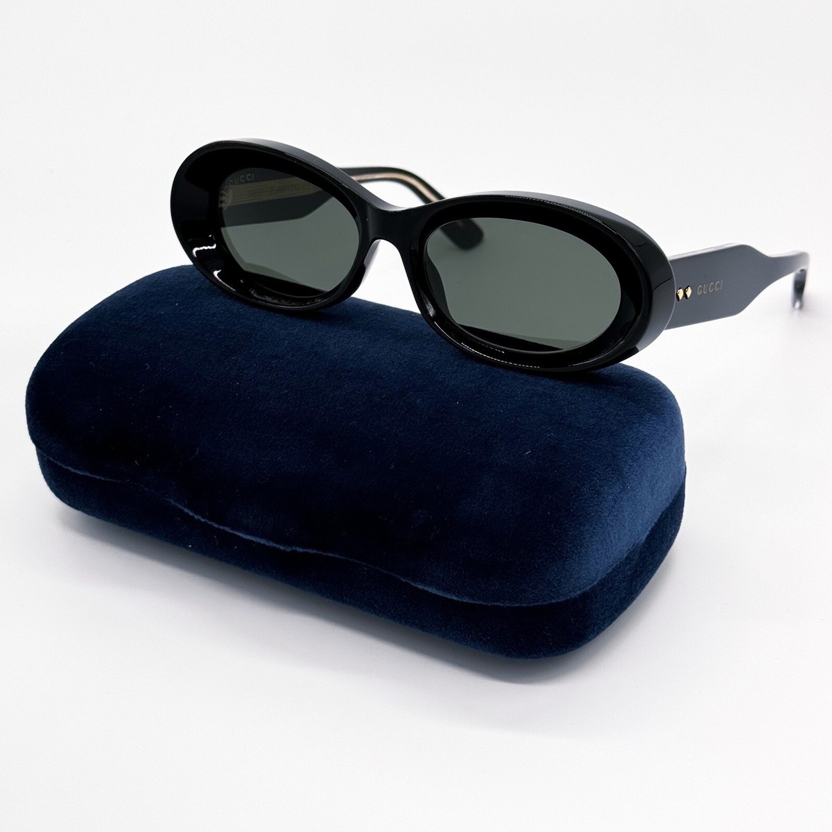NEW GUCCI GG1527S 001 OVAL BLACK GREY WOMEN SUNGLASSES GUCCI
