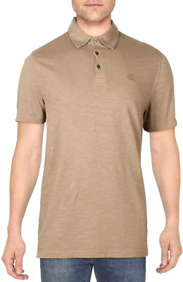 Calvin Klein Men's Short Sleeve Polo Shirt, Khaki, M
