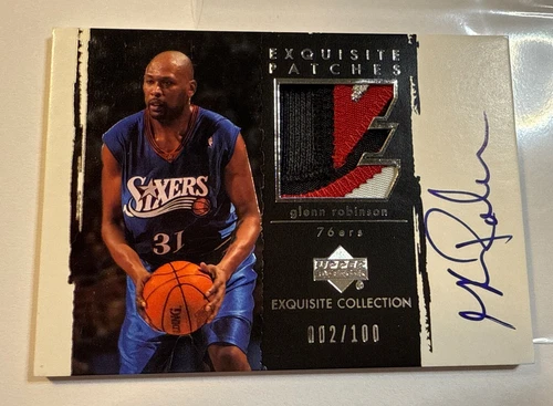 2003 UD Exquisite Collection Glenn Robinson #/100 Patches AUTO Autograph 76ers