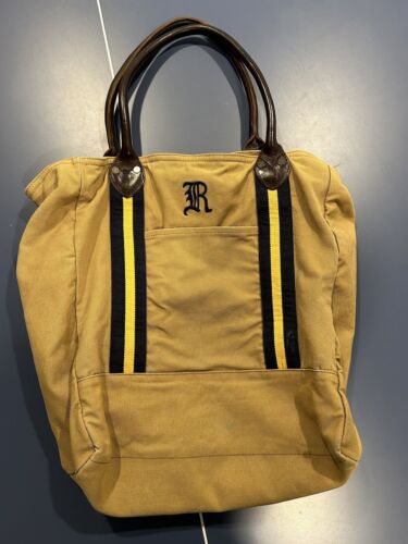 Ralph Lauren Rugby Tote Bag - Khaki, Leather Strap