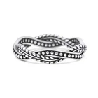 4mm Infinity Weave Leaf Style Oxidized Thumb Band Ring 925 Sterling Silver