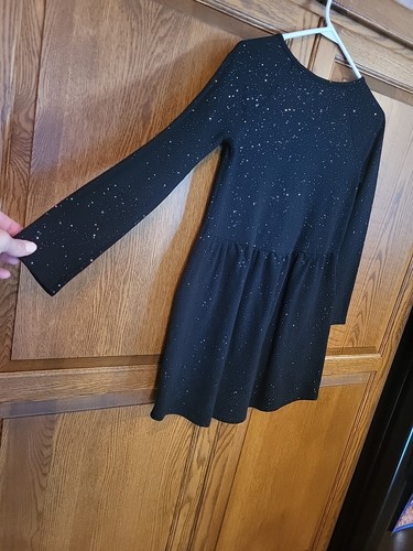 Circo Brand 'Gunny Sack" Style Dress Black With Sparkles And Pockets Sz 10/12 - Picture 6 of 19