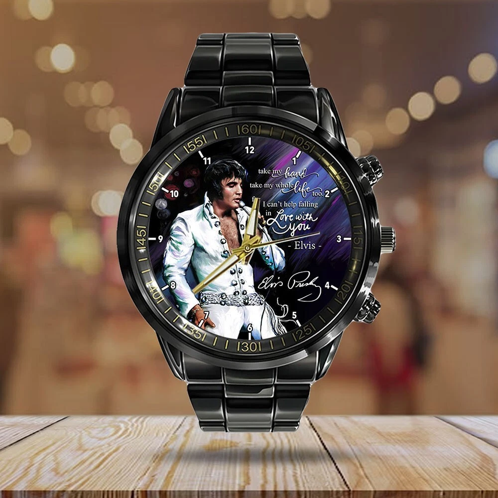 Elvis Presley Black Stainless Steel Band Watch