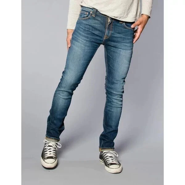 Men s Nudie Tube Tom Blue Nights Jeans Pants Size W30 L29