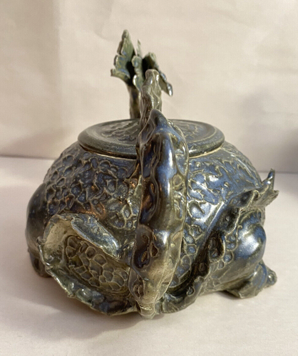 Handmade Studio pottery carved Dragon teapot Signed - Picture 10 of 21