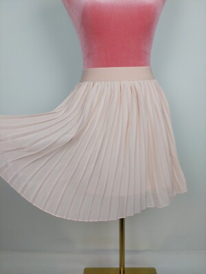 Rock NA-KD Gr. S 36 rosa Pastell Plissee Faltenrock Gummibund Party skirt edel