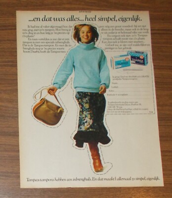 Seltene Werbung vintage TAMPAX TAMPONS Niederlande #2 1979