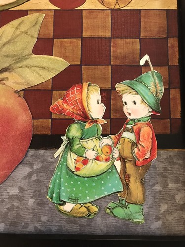 Country Kitchen Fruit Handmade Rustic Collage Framed Picture Retro Wall Decor - Picture 2 of 4